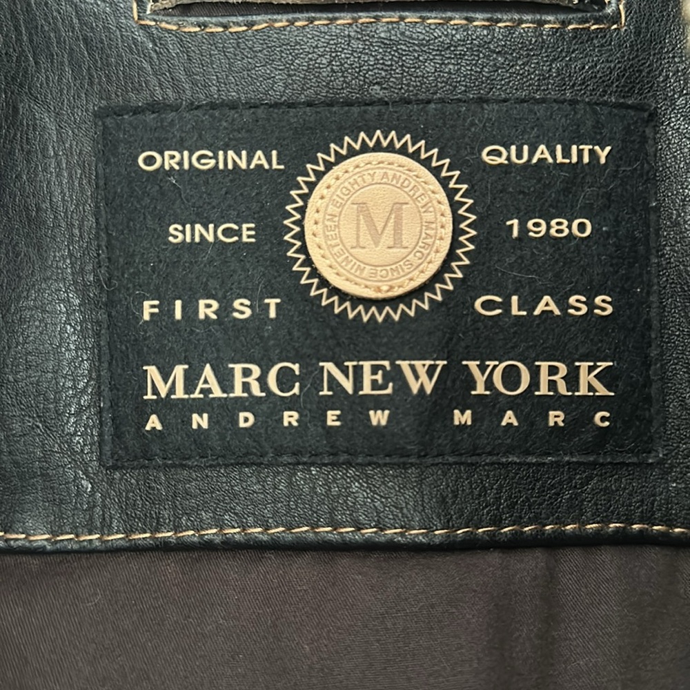 Marc New York Dark Brown Leather Motorcycle Jacket - Picture 2 of 5